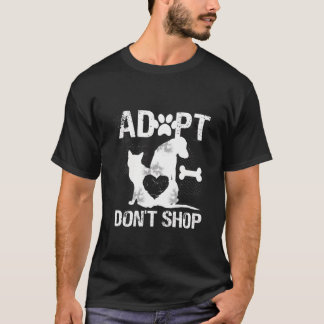 Camiseta Cães De Gato De Salvamento Animal Adotam Não Compr