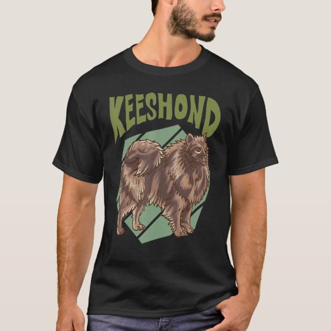 Camiseta Cães de Identificação de Cães de Keeshond Propriet (Frente)