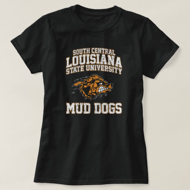 Camiseta Cães de Lama da Universidade Estadual da Louisiana (Frente do Design)