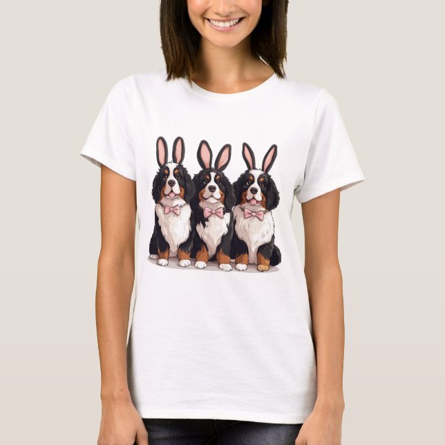 Camiseta Cães de Montanha Bernese páscoas (Frente)