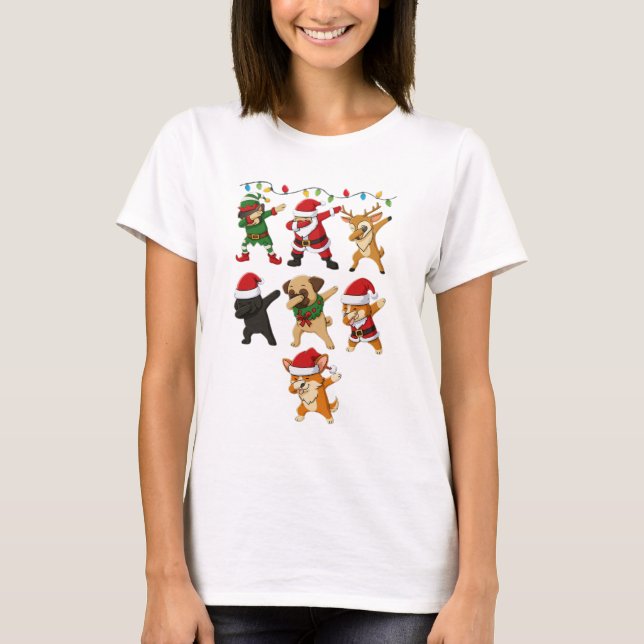 Camiseta Cães de Natal Adoráveis (Frente)