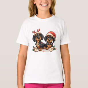 Camiseta Cães de Natal Dachshund