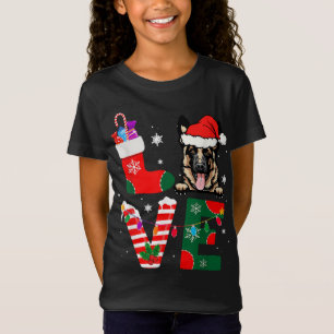 Camiseta Cães de Natal do Pai Natal do german shepherd