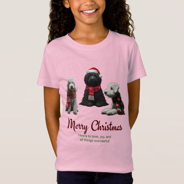 Camiseta Cães de Natal Feliz (Frente)