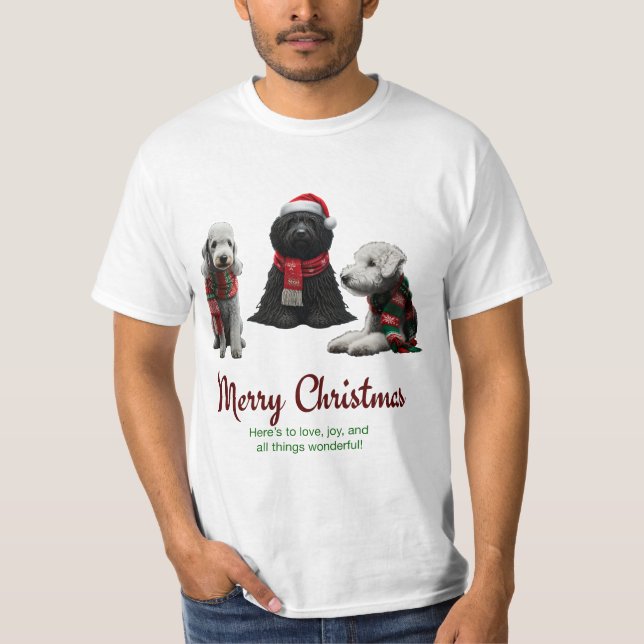 Camiseta Cães de Natal Feliz (Frente)