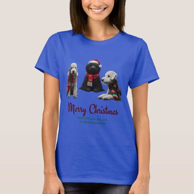 Camiseta Cães de Natal Feliz (Frente)