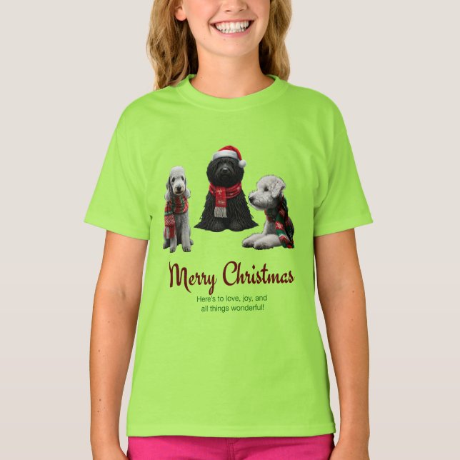 Camiseta Cães de Natal Feliz (Frente)