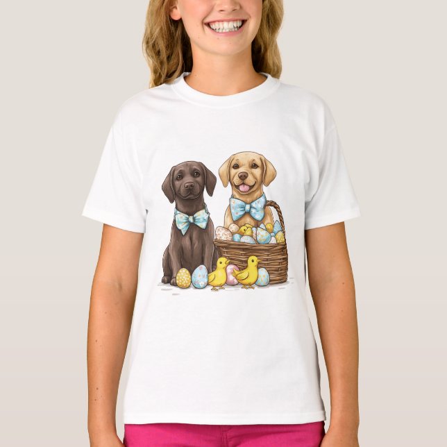 Camiseta Cães de páscoa Labrador Retriever (Frente)