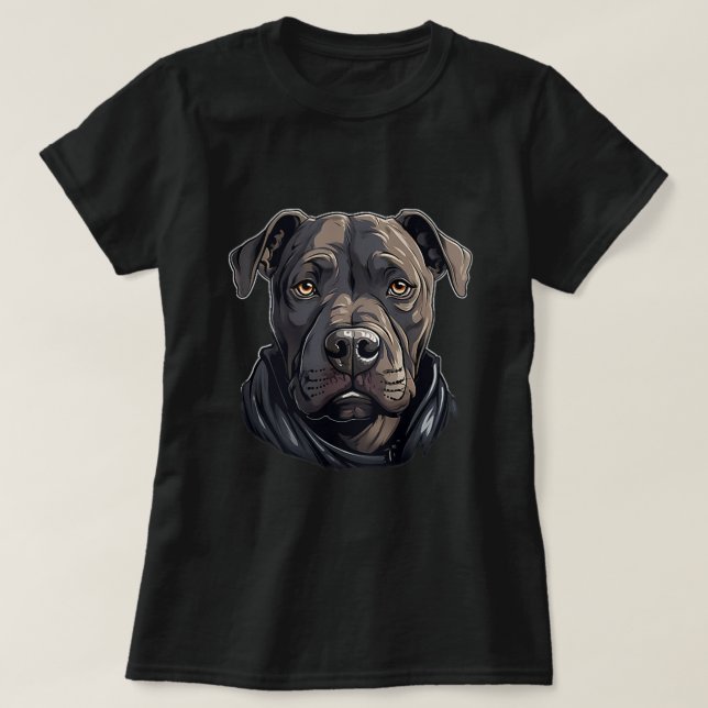 Camiseta Cães de Pitbull em Cute Pitbulls 1 (Frente do Design)