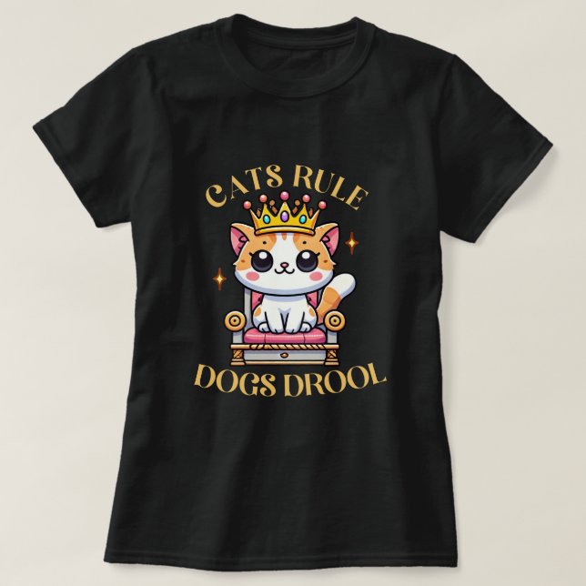 Camiseta Cães de Regra de Gatos - Pão de Gato Engraçado (Frente do Design)