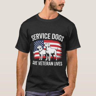 Camiseta Cães de serviço masculino salvam vidas de veterano