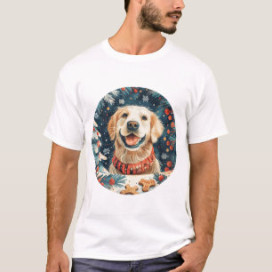 Camiseta Cães de varejo de Ouro de Natal
