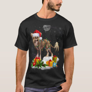 Camiseta Cães Deitados Chineses Noivos Noel Hat Xma