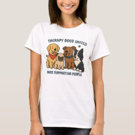 Camiseta Cães Divertidos de Mulheres Apoiando Pessoas