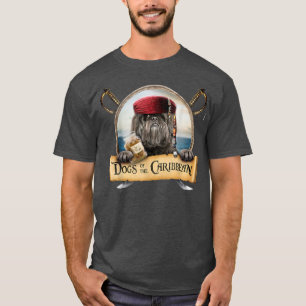 Camiseta Cães Do Caribe - Pirato De Shih Tzu, Negro Cute