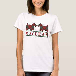 Camiseta Cães do Scottie do Tartan de MacLean do clã