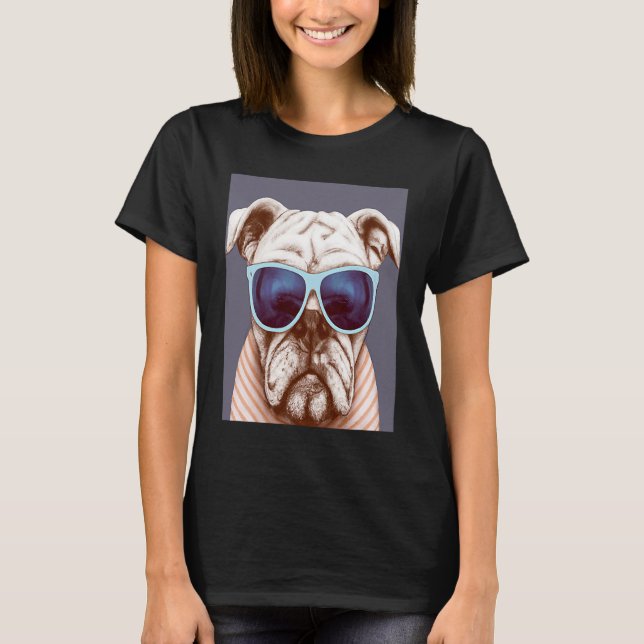 Camiseta Cães-do-sol Buldogue 2 (Frente)