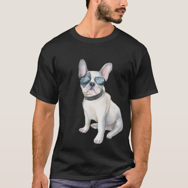 Camiseta Cães dos aviadores do buldogue francês de Frenchie (Frente)