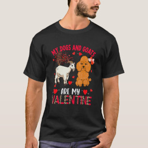 Camiseta Cães E Cabras São Meu Poodle De Valentim Com Cabra