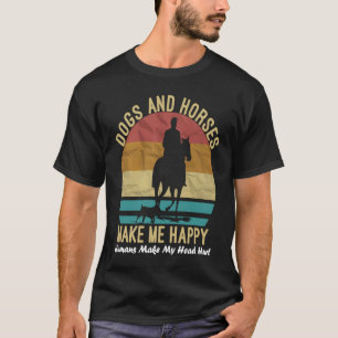 Camiseta Cães e Cavalos Me Fazem Feliz Humanos Me Fazem Doe