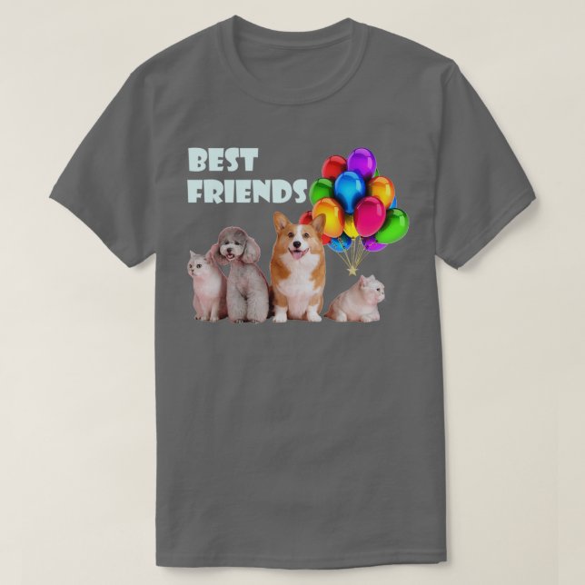 Camiseta Cães e gatos Adoro cães e gatos (Frente do Design)