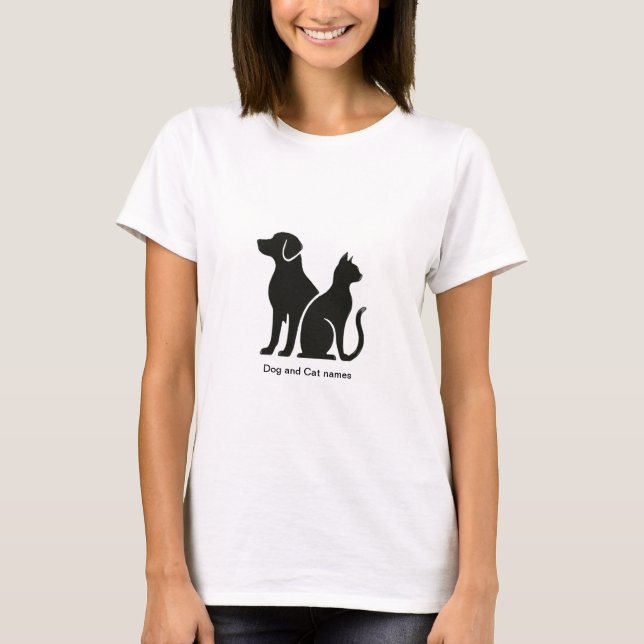 Camiseta Cães e Gatos Boho design (Frente)
