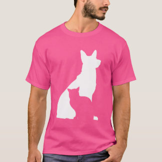 Camiseta Cães e Gatos Silhuosos Cães de Pata do Pão do Gato