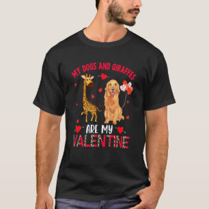 Camiseta Cães E Girafas São Meu Retrieo Dourado De Valentin