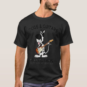 Camiseta Cães e Guitarras Me Fazem Humanos Felizes Minha Ca