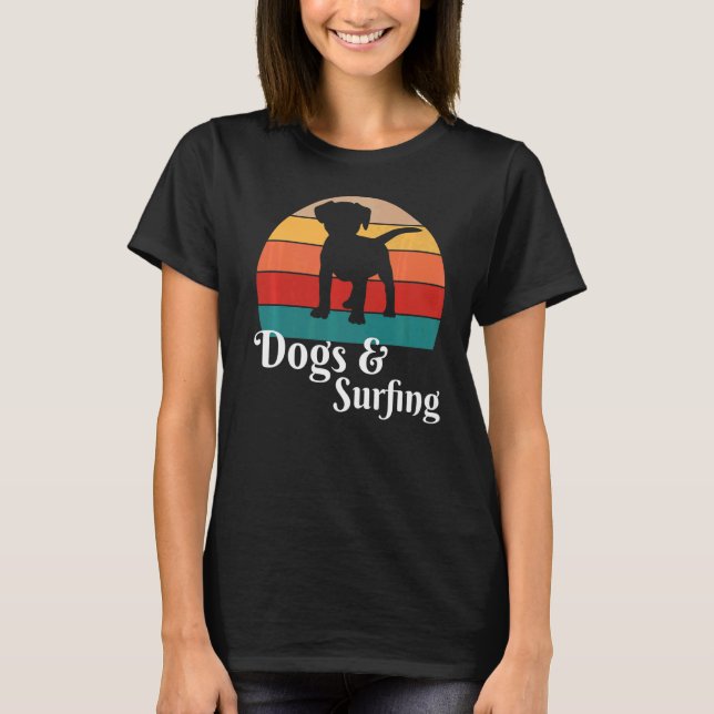 Camiseta Cães e Surfista de Surfe (Frente)