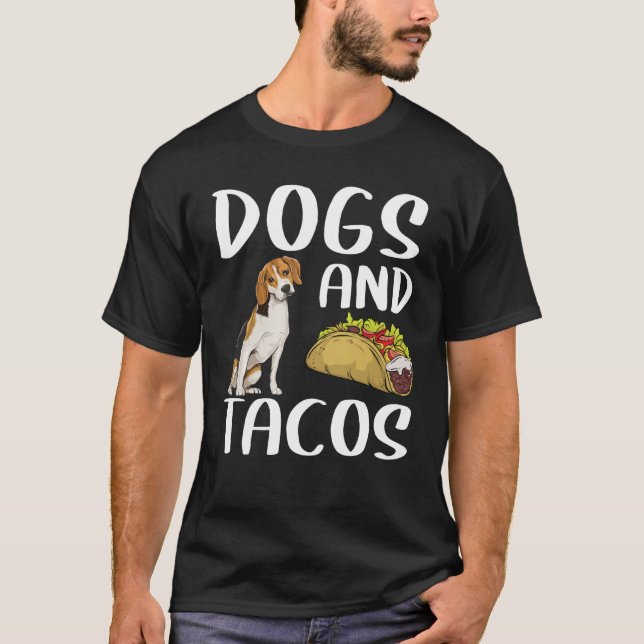 Camiseta Cães e Tacos Beagle Comida mexicana (Frente)