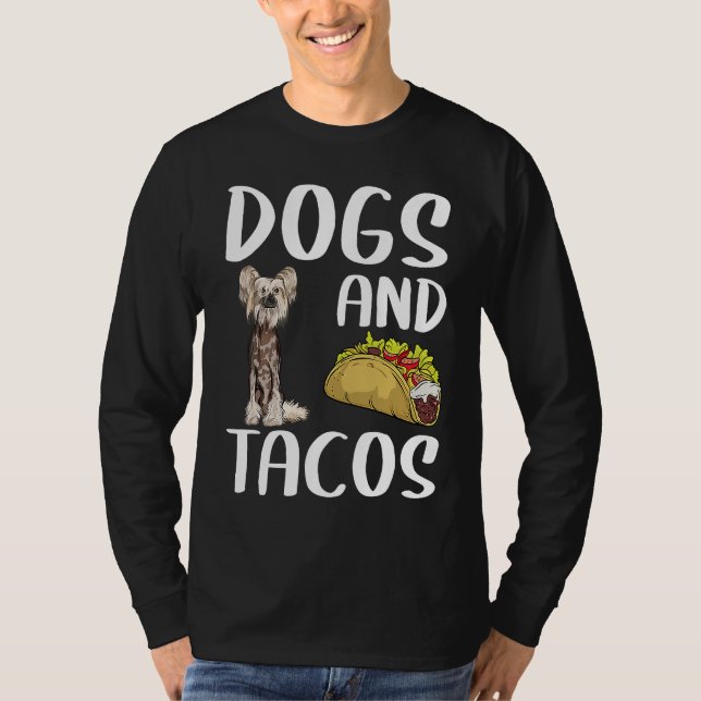 Camiseta Cães e Tacos Comida Mexicana Deitada Chinesa (Frente)