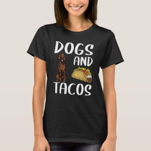 Camiseta Cães e Tacos Comida Mexicana Setter Irlandesa