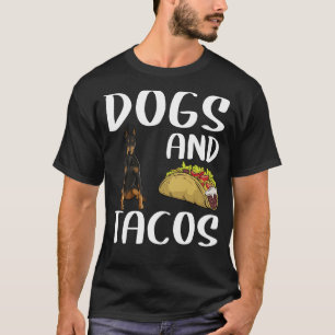 Camiseta Cães e Tacos Doberman Pinscher Comida mexicana
