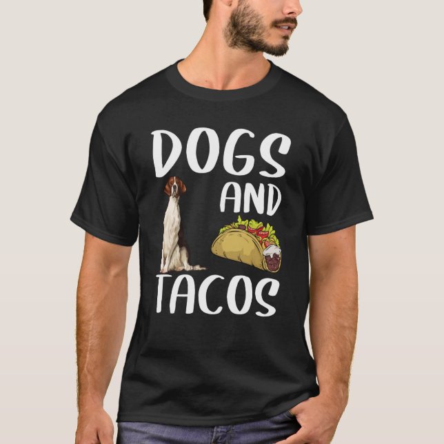 Camiseta Cães e Tacos Setores Vermelho e Branco Irlandês Fo (Frente)