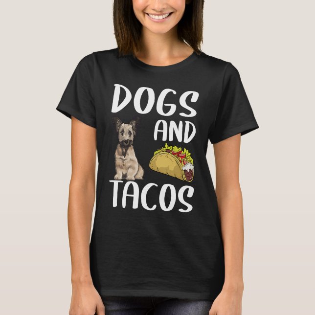 Camiseta Cães E Tacos Skye Terrier Comida Mexicana (Frente)