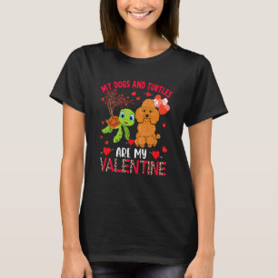 Camiseta Cães E Tartarugas São Meu Poodle De Valentim Com T