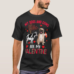 Camiseta Cães E Vacas São Meu Pug De Valentim Com Fazenda D