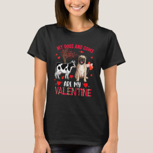 Camiseta Cães E Vacas São Meu Pug De Valentim Com Fazenda D
