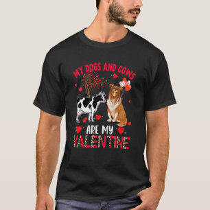 Camiseta Cães E Vacas São Meu Sheltie De Valentino Com Vaca