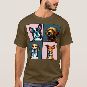 Camiseta Cães em fundo rosa