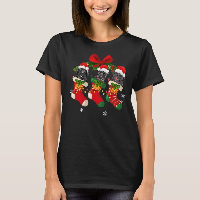 Camiseta Cães Em Meias De Natal Touro (Frente)
