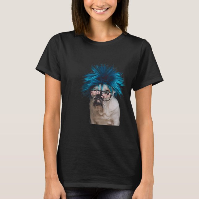 Camiseta Cães Em Wigs Rock (Frente)