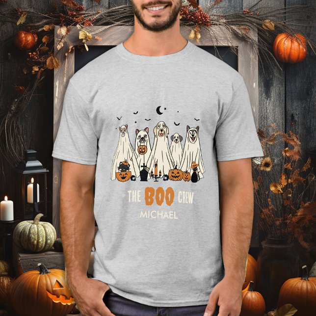 Camiseta Cães Fantasmas da BOO Personalizam o Halloween Cor (Criador carregado)