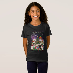Camiseta Cães Feliz Natal Luz