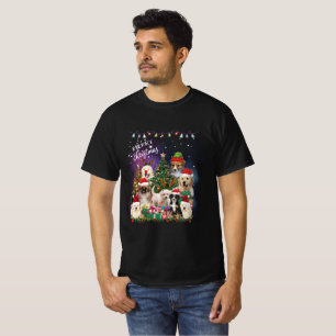 Camiseta Cães Feliz Natal Luz
