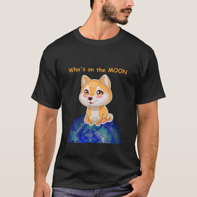 Camiseta Cães Filhotes Moon Dogecoin Cachorro Engraçado Cac (Frente)