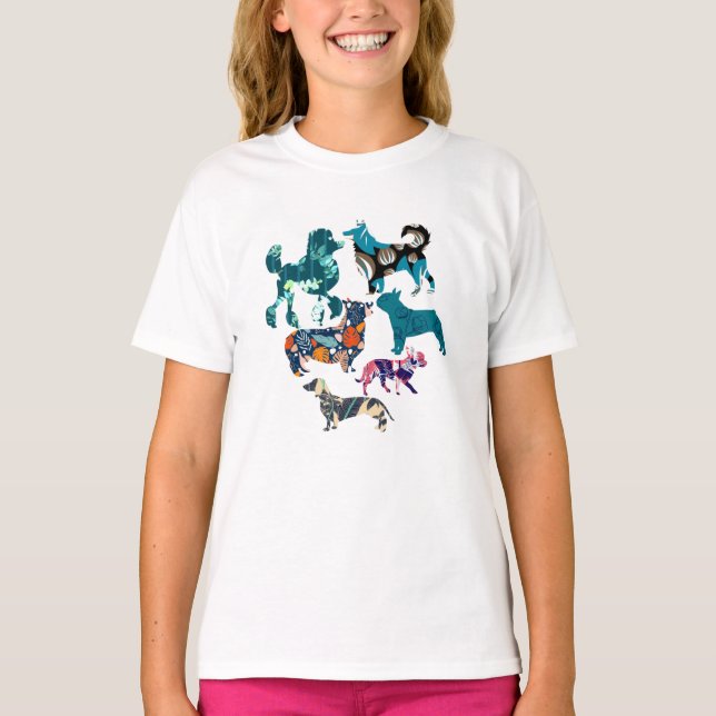 Camiseta Cães Florais (Frente)