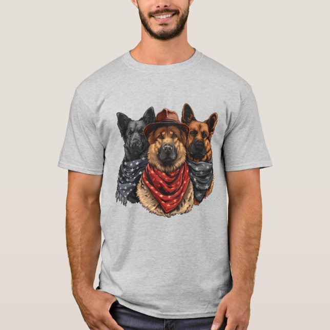 Camiseta Cães German shepherd Do Dia 4 De Julho (Frente)