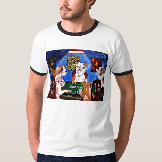 CAMISETA CÃES INGLESES DE BULL DOS BULDOGUES QUE JOGAM O (Frente)